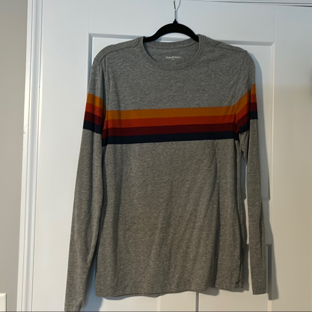Goodfellow & Co Gray Shirt with Multicolor Stripes